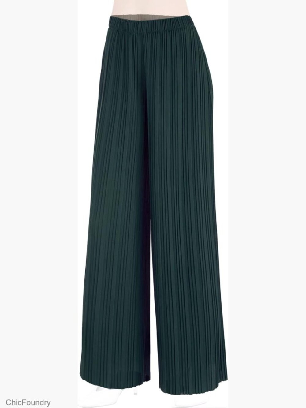 Wide Leg Palazzo Pants - High Waist Flowy Fit with Drawstring